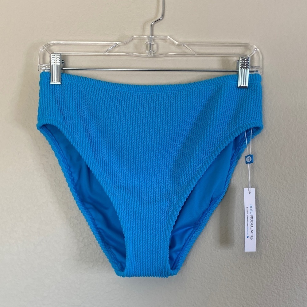 Bleu Rod Beattie pucker up hipster bikini women’s blue swim bottoms NWT size 8